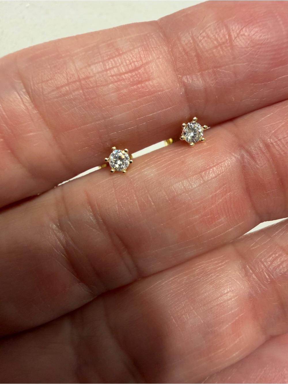 Pretty Bird Yellow Goldtone Mini Solitaire CZ Stud Earrings
